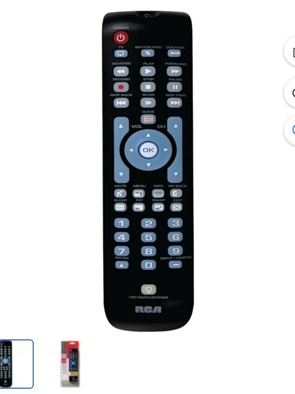 RCA Universal Remote in Black and Blue